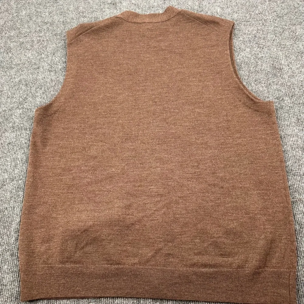 Banana Republic Cardigan Vest L Merino Wool Button Front Brown Modern Workwear